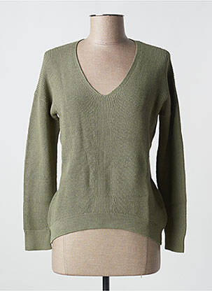 Pull col v manches longues vert ESPRIT femme