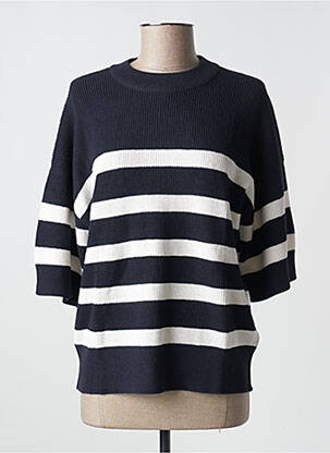 Pull col rond manches 3/4 bleu ESPRIT femme