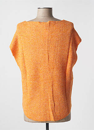 Pull tissage chiné sans manche orange ESPRIT femme