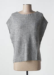Pull tissage chiné sans manche gris ESPRIT femme