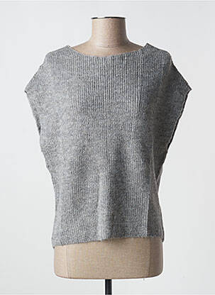 Pull tissage chiné sans manche gris ESPRIT femme
