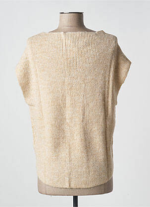 Pull tissage chiné sans manche beige ESPRIT femme