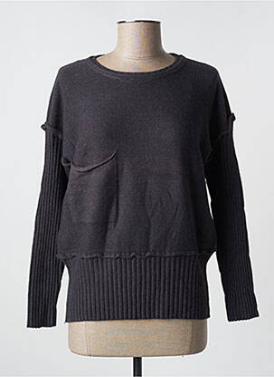Pull resserrée sur le bas manches longues gris FELINO femme