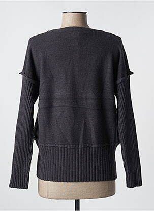 Pull col rond manches longues gris FELINO femme