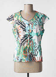Blouse manches courtes manches courtes bleu FELINO femme