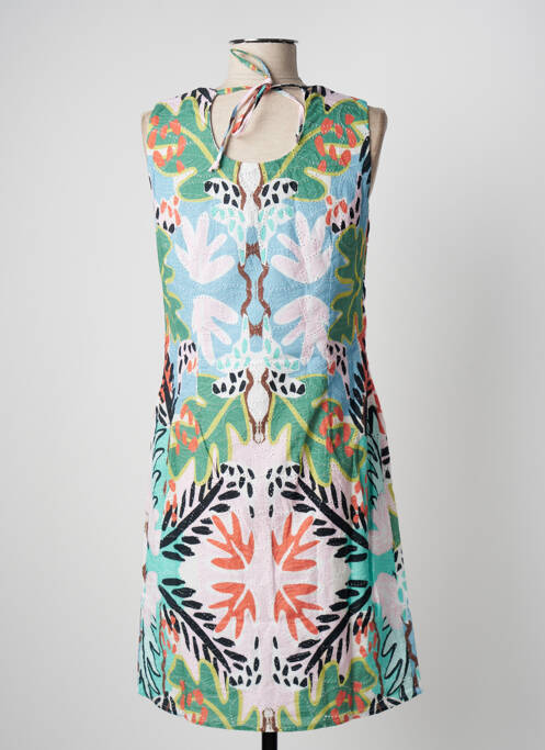 Robe mi-longue vert FELINO pour femme