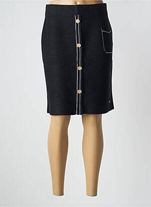 Jupe mi-longue taille haute noir FELINO femme