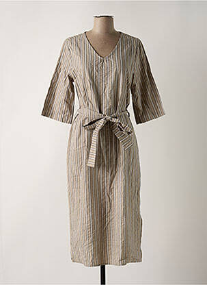 Chemise de nuit imprimé rayures beige HANRO femme
