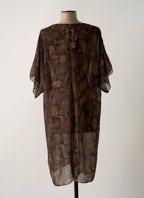 Robe de plage coupe fluide marron ANTIGEL femme