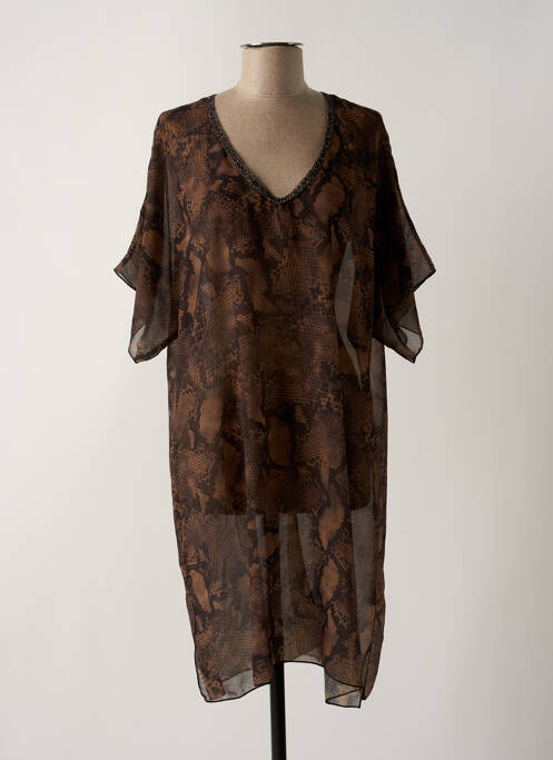 Robe de plage marron ANTIGEL pour femme