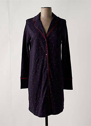 Chemise de nuit manches longues bleu IMPETUS femme