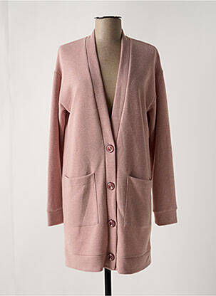 Gilet manches longues fermeture boutonnée sur le devant rose SENORETTA femme