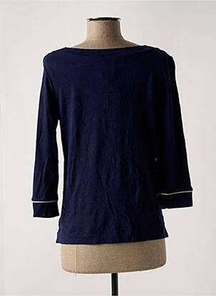 Top coupe cintrée manches 3/4 bleu FRALY femme