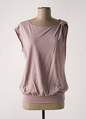 T-shirt col rond manches courtes violet IMPETUS femme