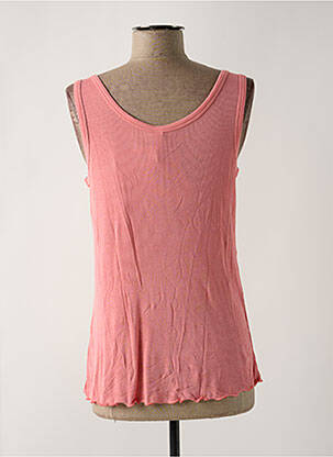 T-shirt coupe cintrée fines bretelles rose SENORETTA femme