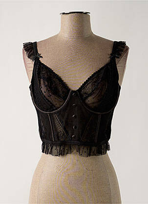 Corset haut soutien-gorge emboitant noir LINGADORE femme