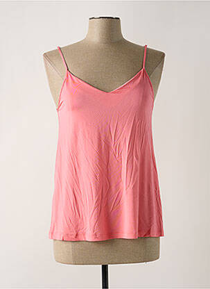 Top coupe cintrée fines bretelles rose FRALY femme