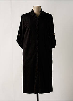 Robe mi-longue manches longues manches longues noir SCORZZO femme
