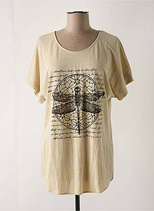 T-shirt beige KARIN HERTZ pour femme