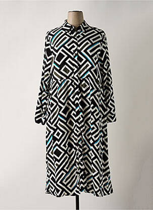 Robe longue coupe fluide manches longues noir CECIL femme