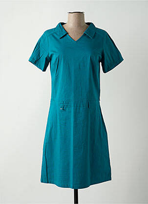 Robe mi-longue manches courtes manches courtes bleu AGATHE & LOUISE femme