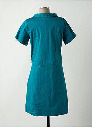 Robe mi-longue manches courtes manches courtes bleu AGATHE & LOUISE femme