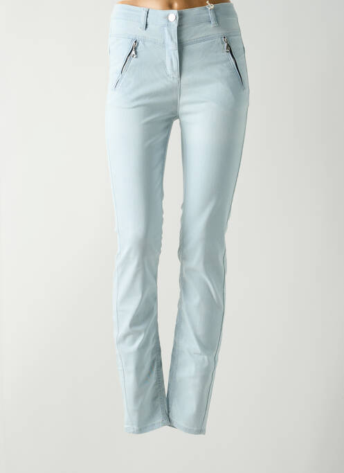 Jeans coupe slim stretch taille haute bleu TONI femme