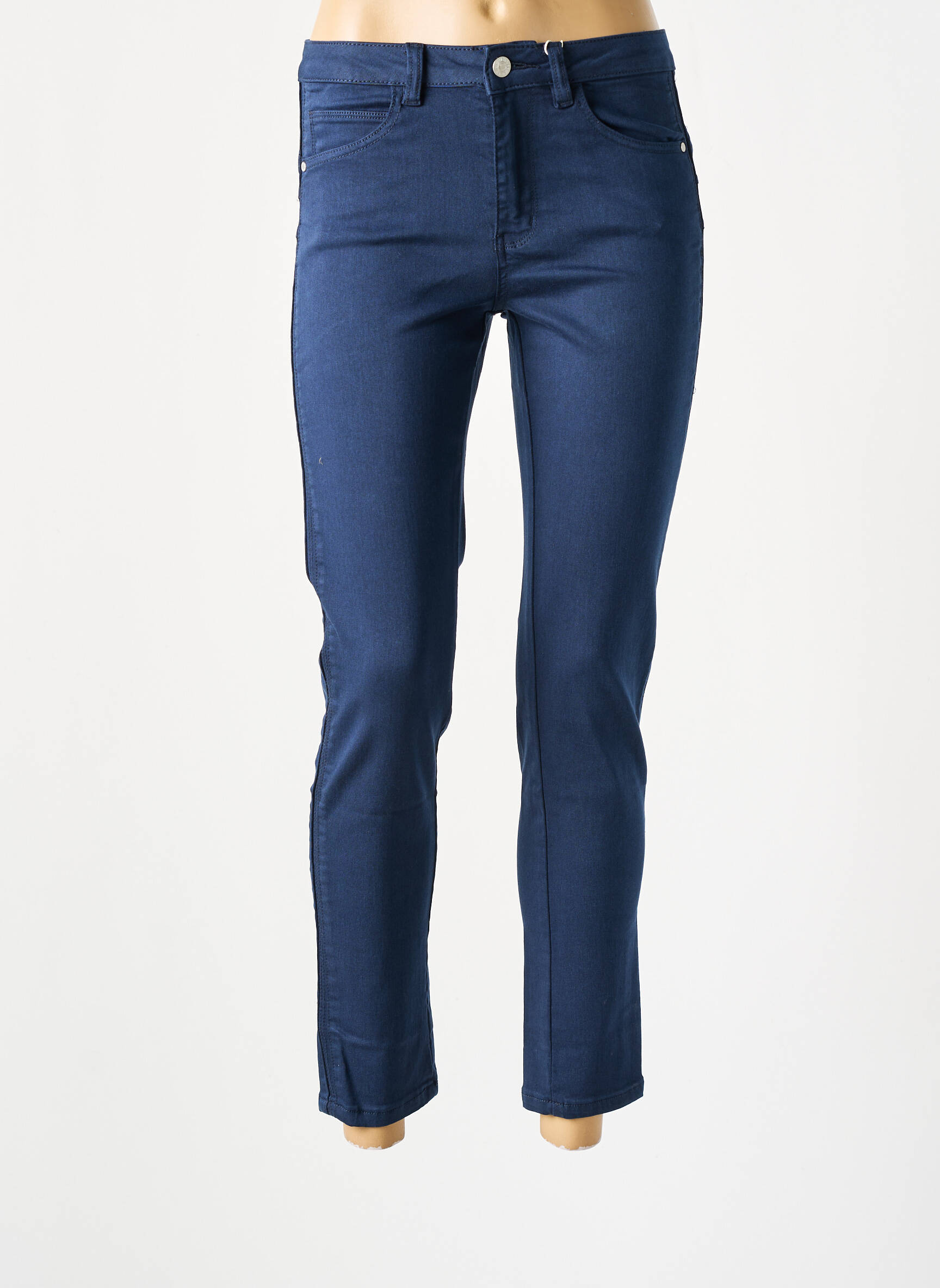 Pantalon slim poches bleu C'EST BEAU LA VIE femme