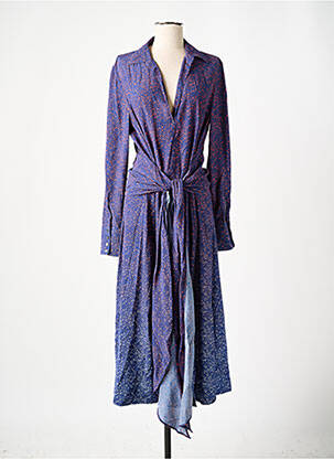 Robe longue manches longues manches longues bleu TOMMY HILFIGER femme