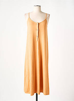 Robe pull col rond fines bretelles orange RODIER femme