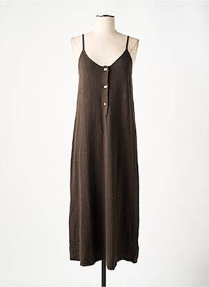 Robe pull coupe droite fines bretelles marron RODIER femme