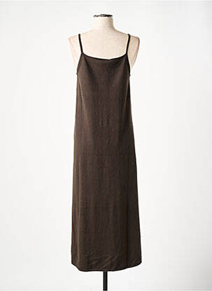 Robe pull coupe droite fines bretelles marron RODIER femme