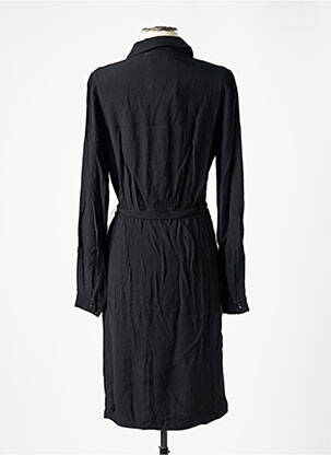 Robe mi-longue coupe fluide manches longues noir LA FEE MARABOUTEE femme