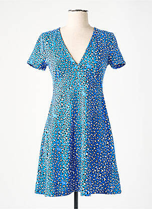 Robe courte coupe évasée manches courtes bleu TOMMY HILFIGER femme