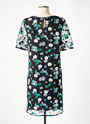 Robe mi-longue imprimé fleurs manches courtes noir TOMMY HILFIGER femme