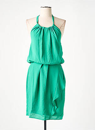 Robe mi-longue coupe fluide fines bretelles vert IKKS femme