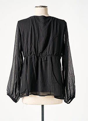 Blouse légère et transparente manches longues noir MEISÏE femme