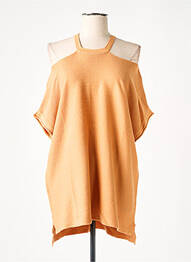 Pull maille fine manches courtes orange RODIER femme