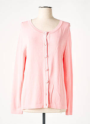 Gilet manches longues col rond rose WEILL femme