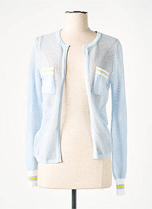 Gilet manches longues col rond bleu WEILL femme