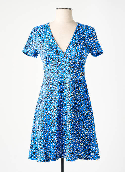 Robe courte coupe évasée manches courtes bleu TOMMY HILFIGER femme