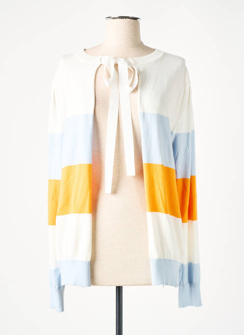 Gilet manches longues resserrée sur le bas blanc WEILL femme