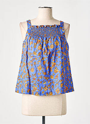 Top col carré sans manche bleu COMPTOIR DES COTONNIERS femme
