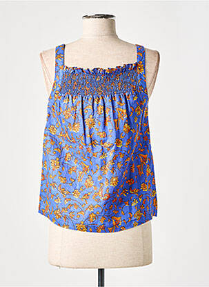 Top col carré sans manche bleu COMPTOIR DES COTONNIERS femme