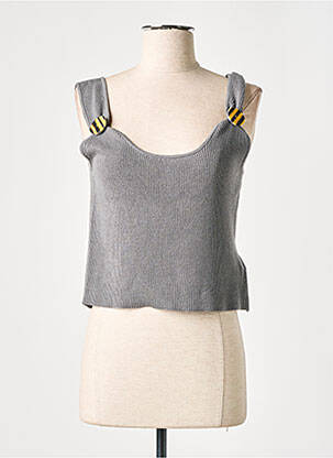 Pull coupe cintrée sans manche gris RODIER femme