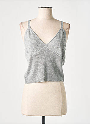 Pull coupe cintrée sans manche gris RODIER femme