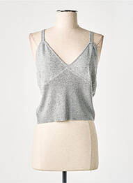 Pull coupe cintrée sans manche gris RODIER femme