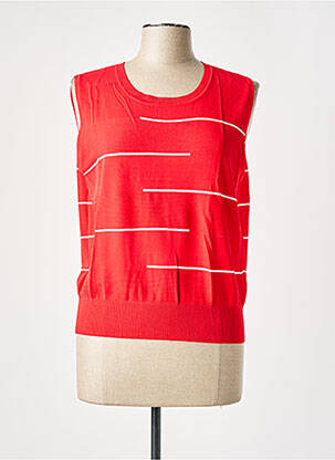Pull stretch sans manche rouge RODIER femme