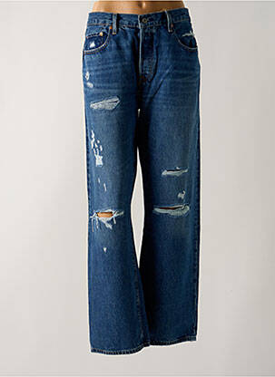 Jeans coupe large effet usé délavé taille haute bleu LEVIS femme