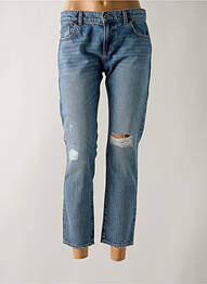 Jeans coupe droite effet usé délavé taille basse bleu EMPORIO ARMANI femme